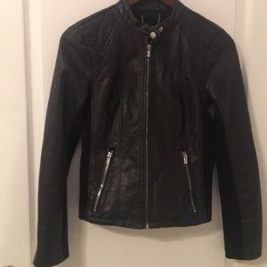 Express leather fitted jacket